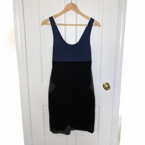 Theory Sheath Dress color block black bodycon